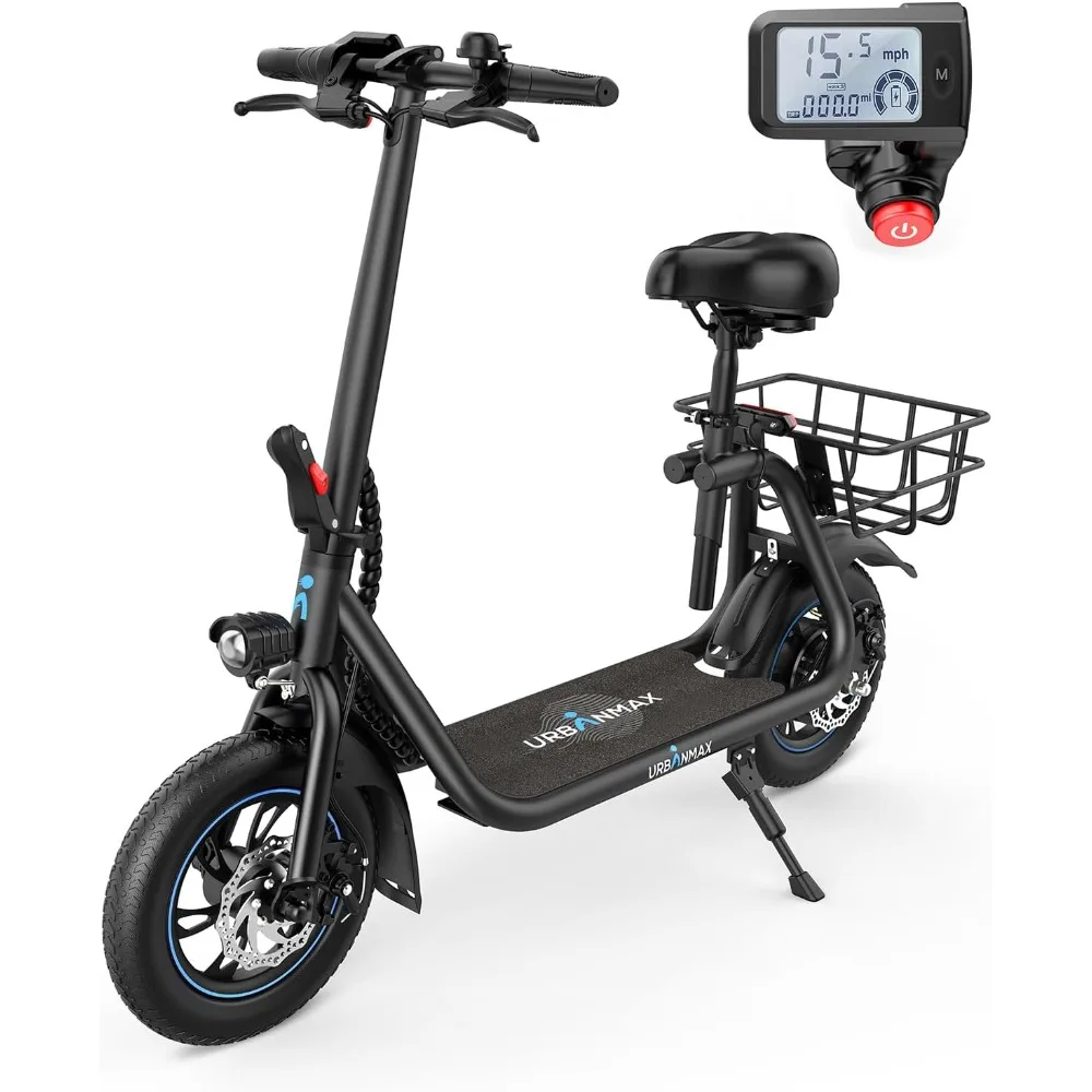 

Electric Scooter with Seat,450W Powerful Motor, Foldable Electric Scooter for Adults, Electric Scooter for Commuting with Basket