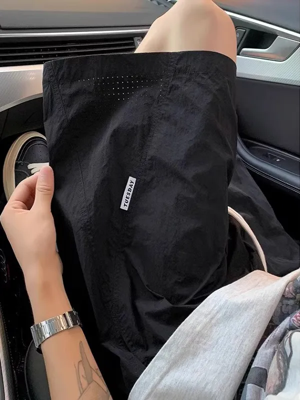 Ice Silk Sports orts Women Summer Thin Outdoor Wear 2025 New Large Size Breathable Casual Running Five-Quarter Mid-Pants Qu...