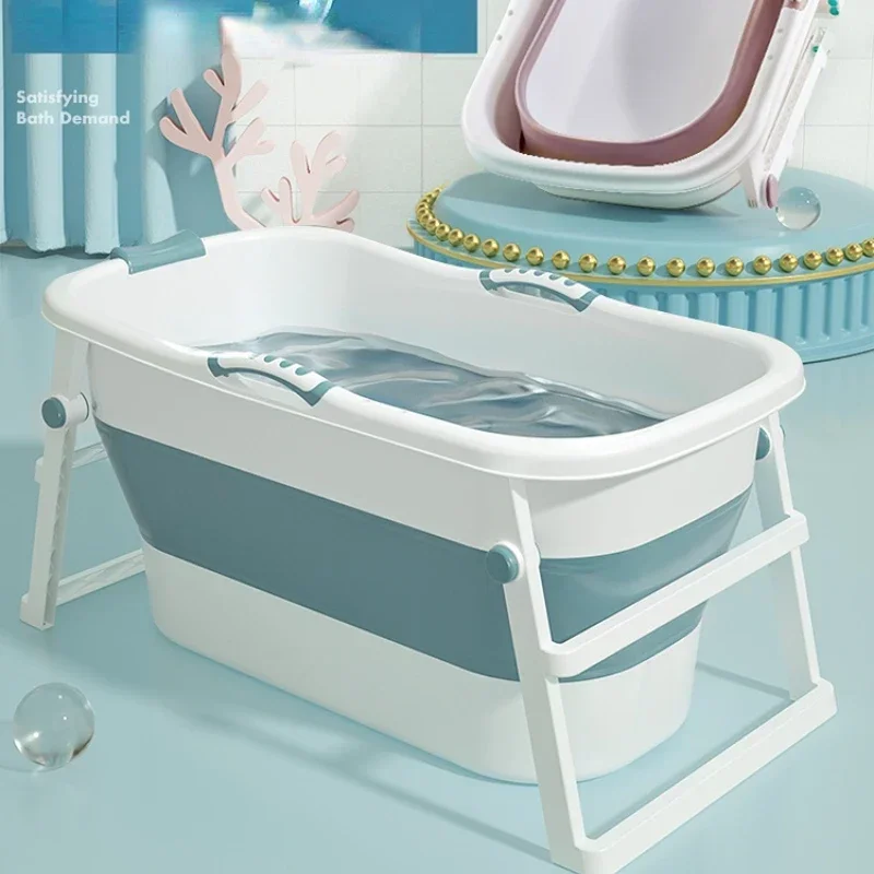 Baby Folding Bath Tub Newborn Children Bathing Bucket Winter Supplies Swimming Pool Home Inflatable Adults Home Sauna Foot Basin