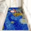 Cartoon Van Gogh Hallway Carpet Non-Slip Laundry Room Mat Laundry Decor Balcony Child Living Room Toilet Rug 5