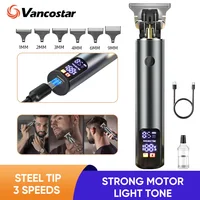 Rechargeable Hair Clipper with LCD Display Professional Metal Electricn Hair Trimmer and Beard Groomer for Men Barber Hair Cut