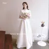 XPAY High O Neck Soft Satin Korea A Line Wedding Dresses 2024 Photography Shoot Short Sleeve Simple Elegant Custom Bride Dress 1