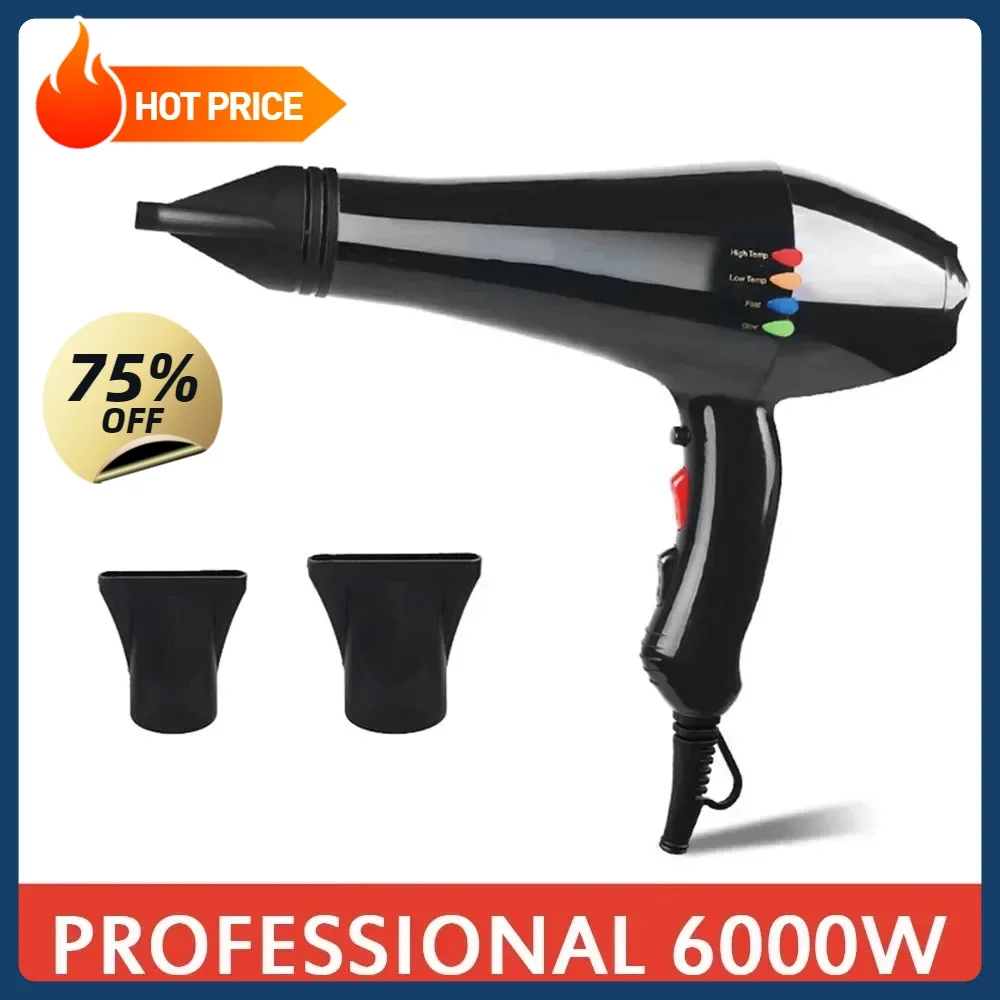 Professional 17000RPM High Speed Blow Dryer Negative Ions Hair Dryer Strong Wind 6 Gears Low Noise Styling Tools Barber/Salon 2