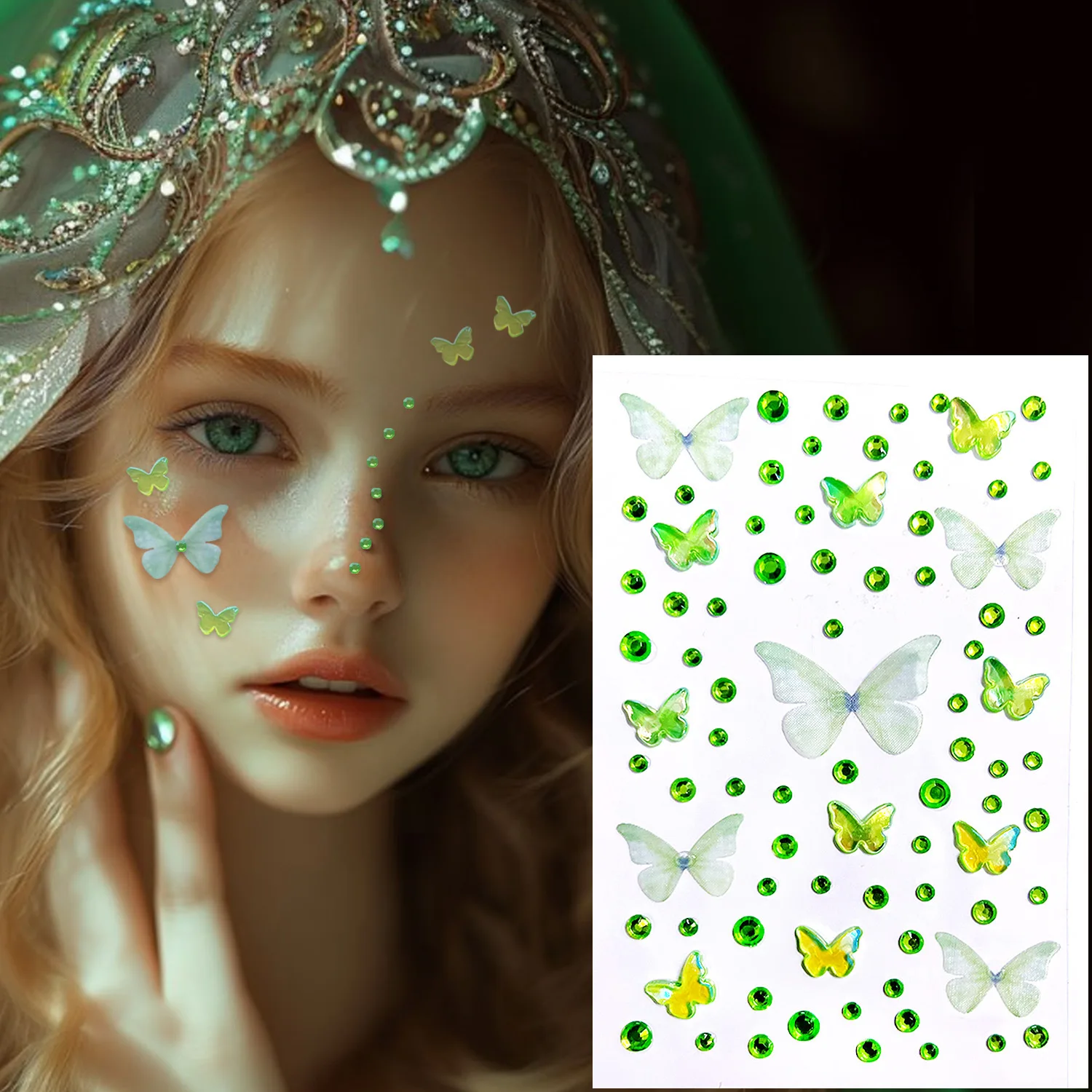 Sparkling Rhinestone Face Tattoo Stickers