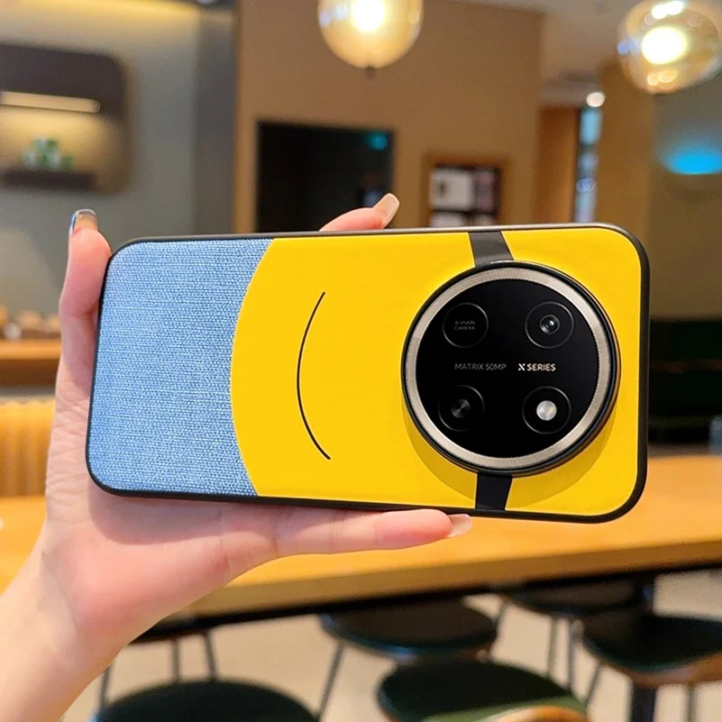 Big-Eyed Minion Cloth Phone Case with Camera Protection Cover