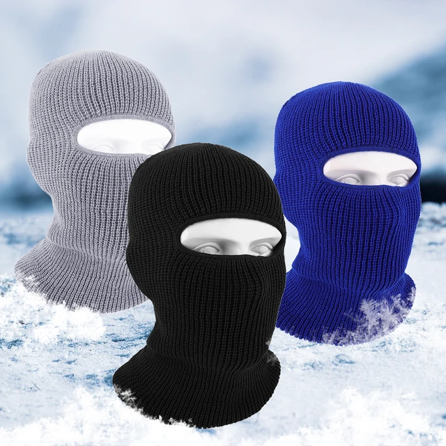 3-Hole Knitted Full Face Cover Ski Mask Winter Balaclava Warm Knit Full  Face Mask for Outdoor Sports - AliExpress