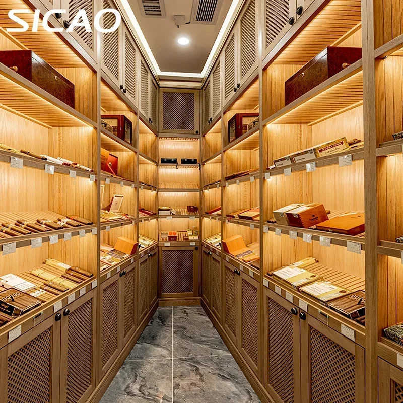 Design Cigar Room Humidifier Refrigerated Fridge Humidor Showcase Abinet Intelligent Humidity Temperature Control