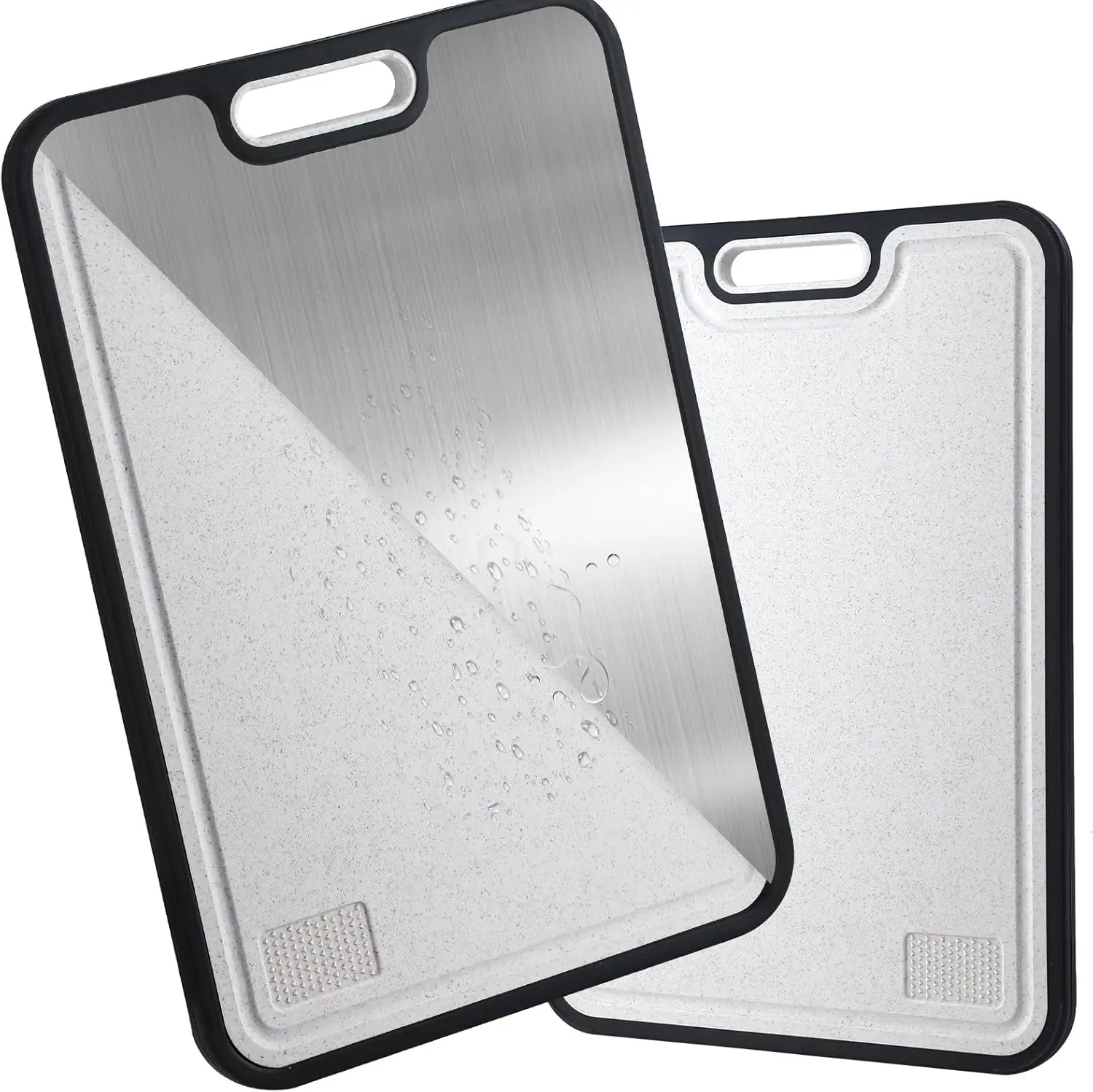 לוחות חיתוך טיטניום למטבח, לוח חיתוך דו צדדי בסטנדרט מזון, לוח חיתוך מטיטניום / חיטה PP