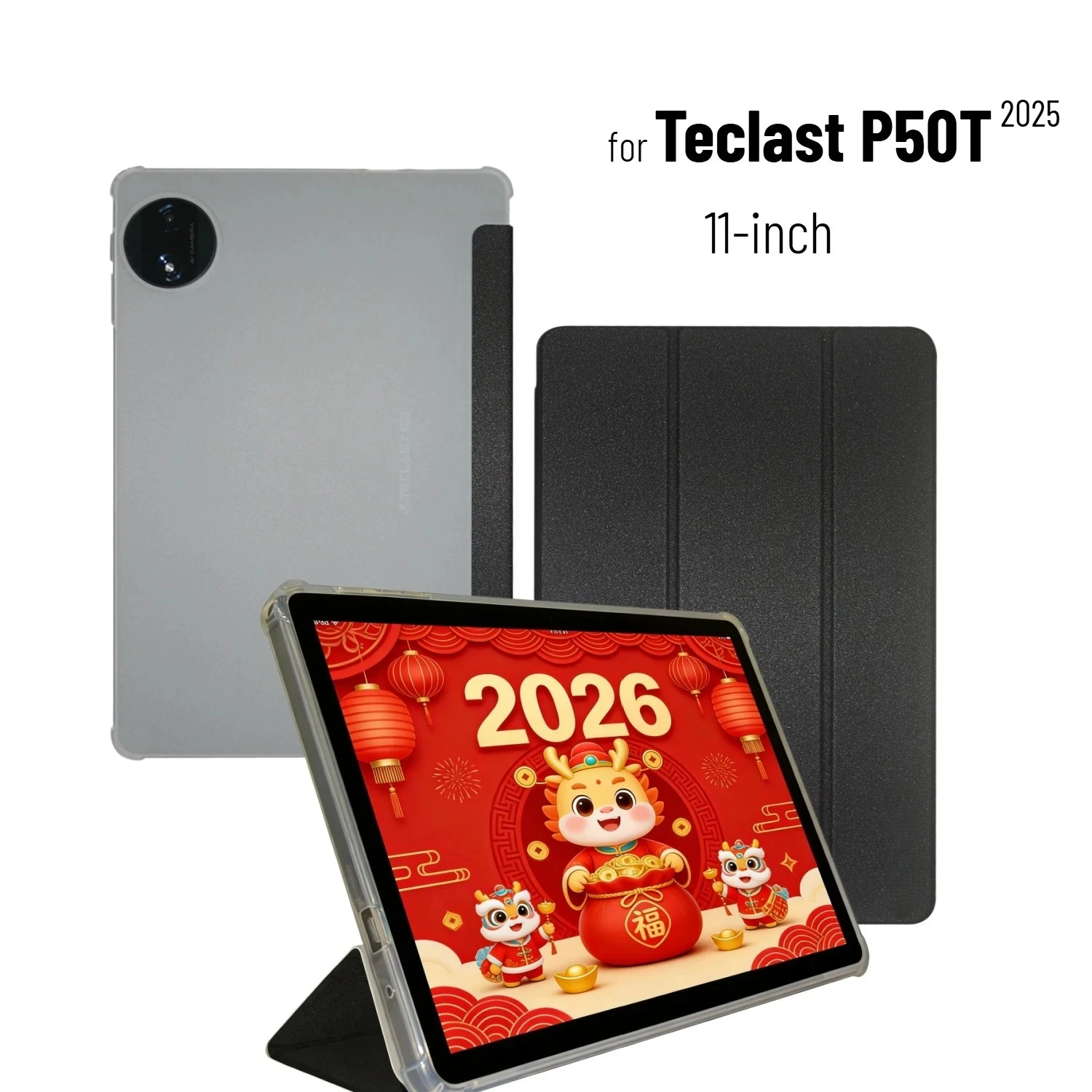 Premium Trifold Stand Tablet Case with Auto Sleep/Wake and Soft TPU Leather Back