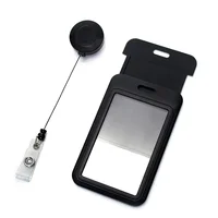 1Set Retractable Badge Holder Reel Staff Nurse Plastic Working Permit Holder Cover Exhibition Bus Pass Card Cover Case ID Sleeve 2