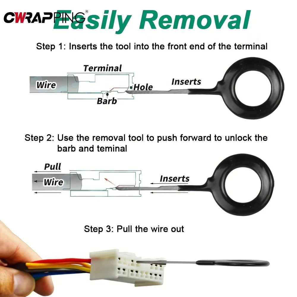 41/59pcs Car Terminal Removal Kit Universal Wire Plug Connector Extractor Puller Release Pin Remover Repairing Disassembly Tool