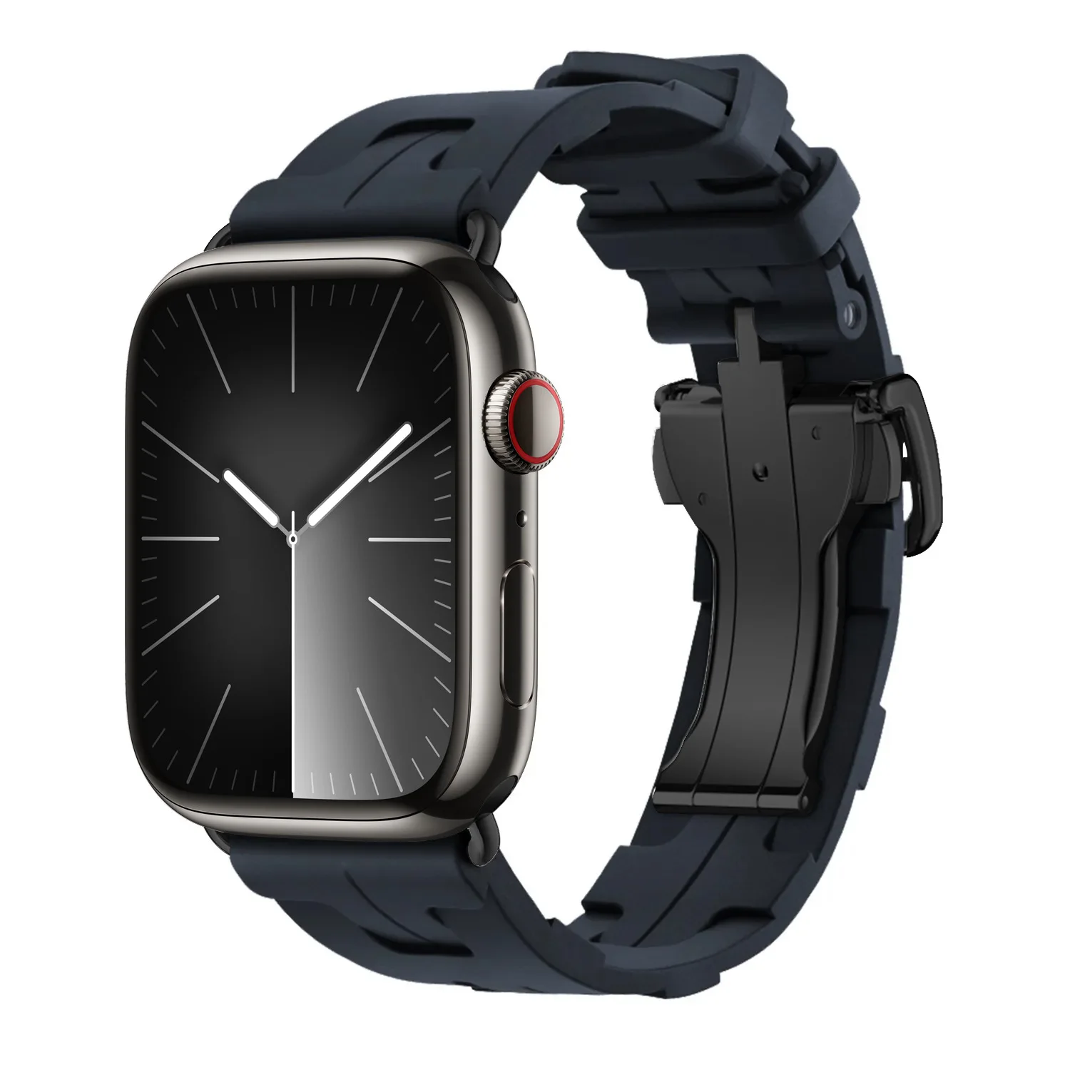 Kilim Single Tour Silicone Watch Strap with Logo and Folding Buckle