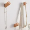 Fashion Creative Wooden Coat Hooks for Wall Wood Pegs Single Coat Rack Hooks for Hanging Clothes Coats Hats Towels 6