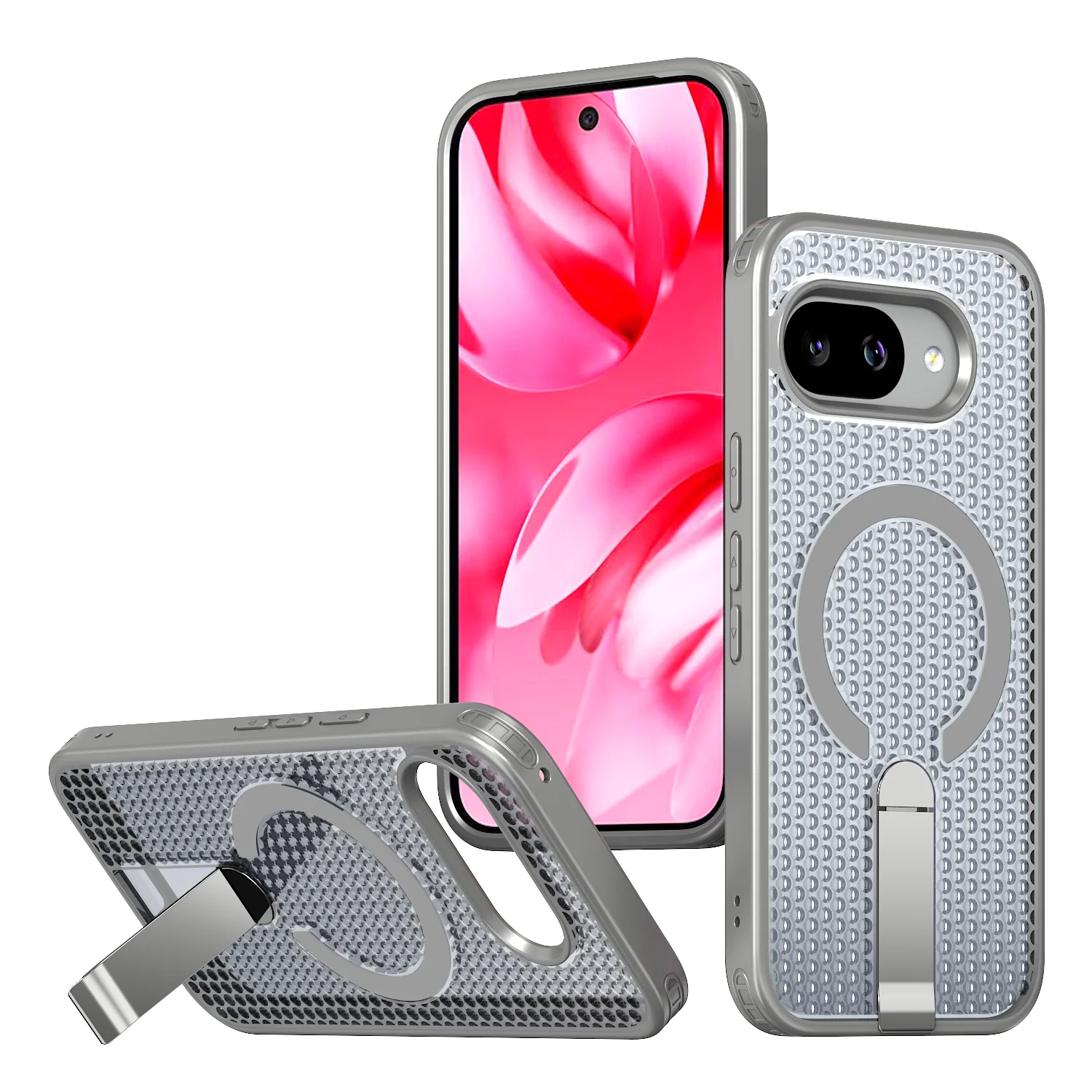 Magnetic Armor Cooling Phone Case with Heat Dissipation and Hidden Bracket