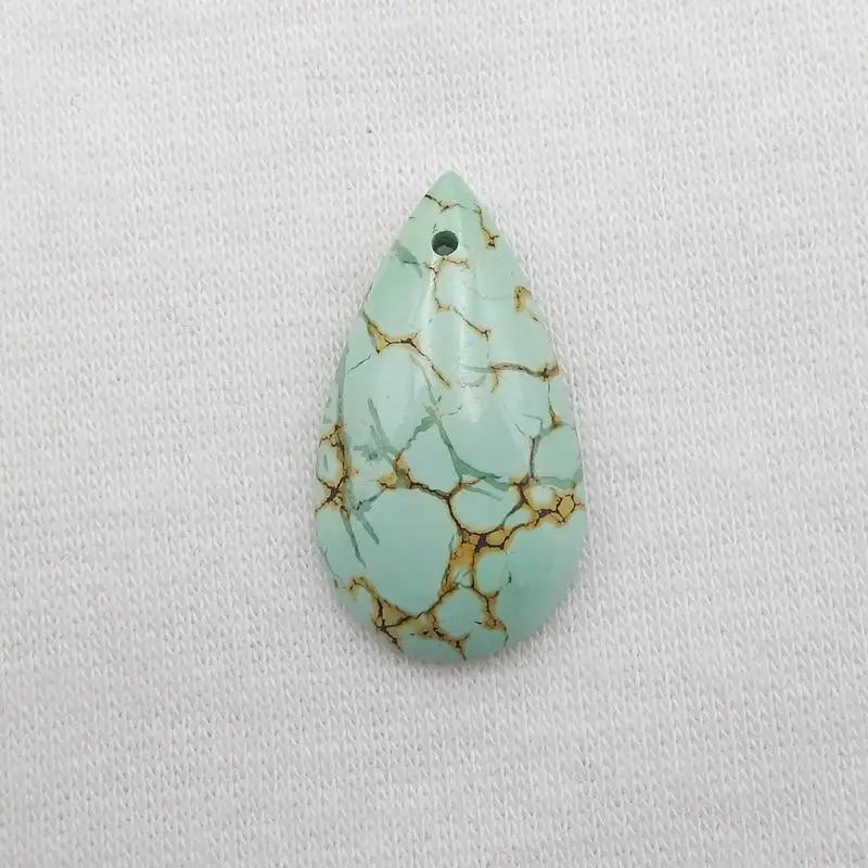 Natural Stone Turquoise Water Droplet Pendant Bead,23x13x4mm,1.5g Semiprecious Stone Fashion Jewelry Necklace Accessories