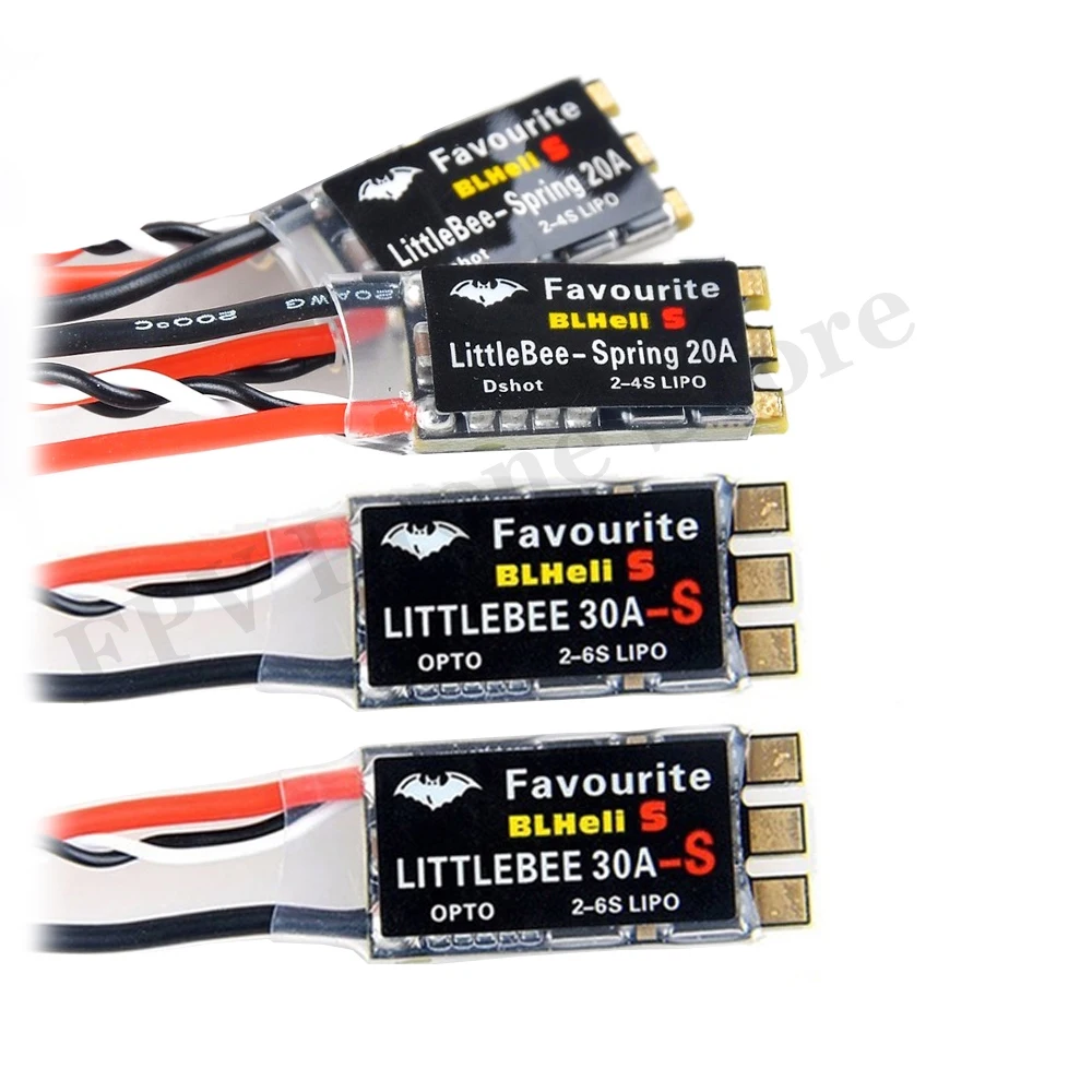 

FVT LITTLEBEE BLHeli_S ESC SPRING 20A 2-4s / 30A 2-6s Supports mulitshot DSHOT Oneshot42 OneShot125 for RC FPV Racing Drone