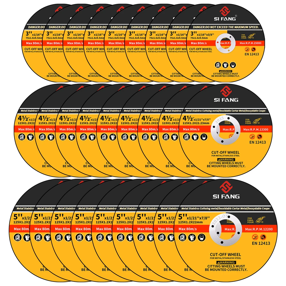 Disco De Moagem De Metal, Roda De Corte De Resina, Rebarbadora, Lâmina Ultrathin, Ferro De Metal, Aço Inoxidável, 75mm, 125mm, 125mm, 150mm, 180mm, 250mm, 300mm