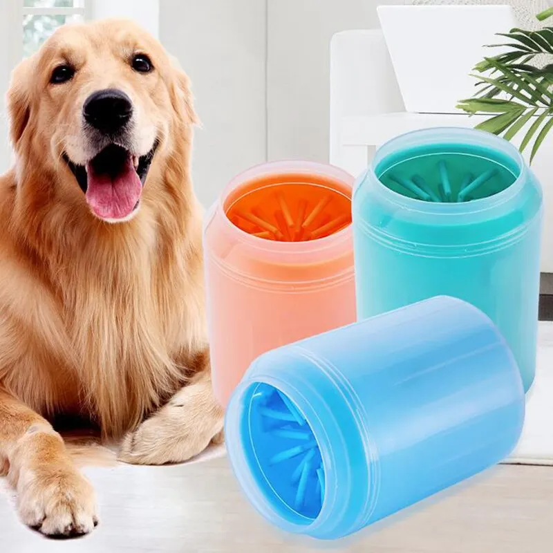 Pet Paw Cleaner Soft Silicone Foot Cleaning Brush Portable Pet Dogs Towel Foot Washer Cleaning Bucket Clean Brush Supplies pet paw cleaner