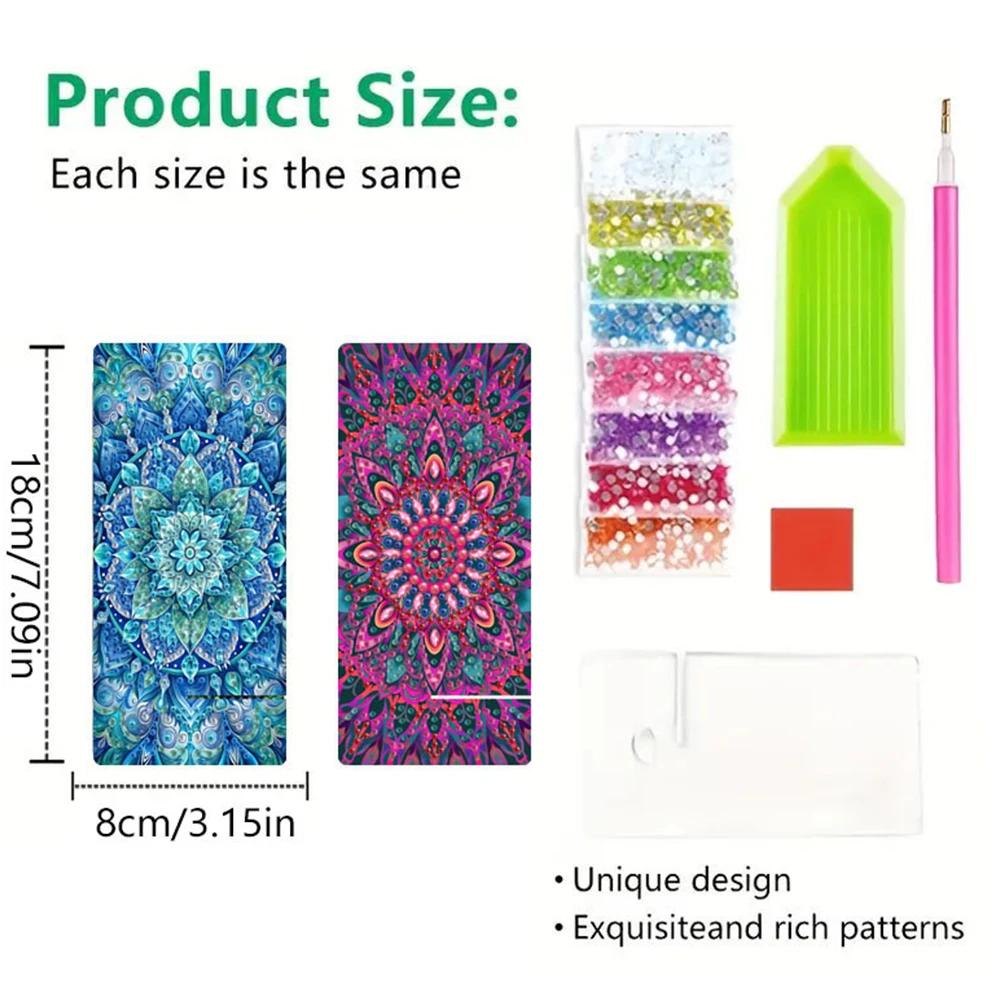 2Pcs Acrylic DIY Flower Diamond Painting Phone Holder for Home Office Decor