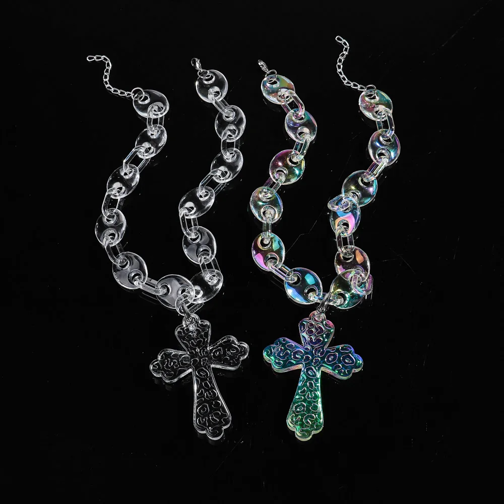 Collier Artisanal Français – Grains D'olive 7mm Avec Pendentif Croix, Unisexe