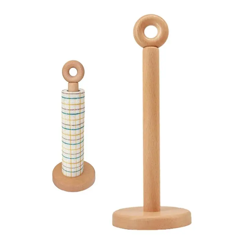 

Нескользящий деревянный держатель для бумажных полотенец, симпатичный пончик на верхней части, кухонный держатель для полотенец, стойка, столешница, держатель для бумажных полотенец для дома