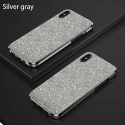 Bling Luxury Electroplate Glitter Shockproof Phone Case with Soft Bumper and Clear Back Cover - iPhone XR (Silver Gray)