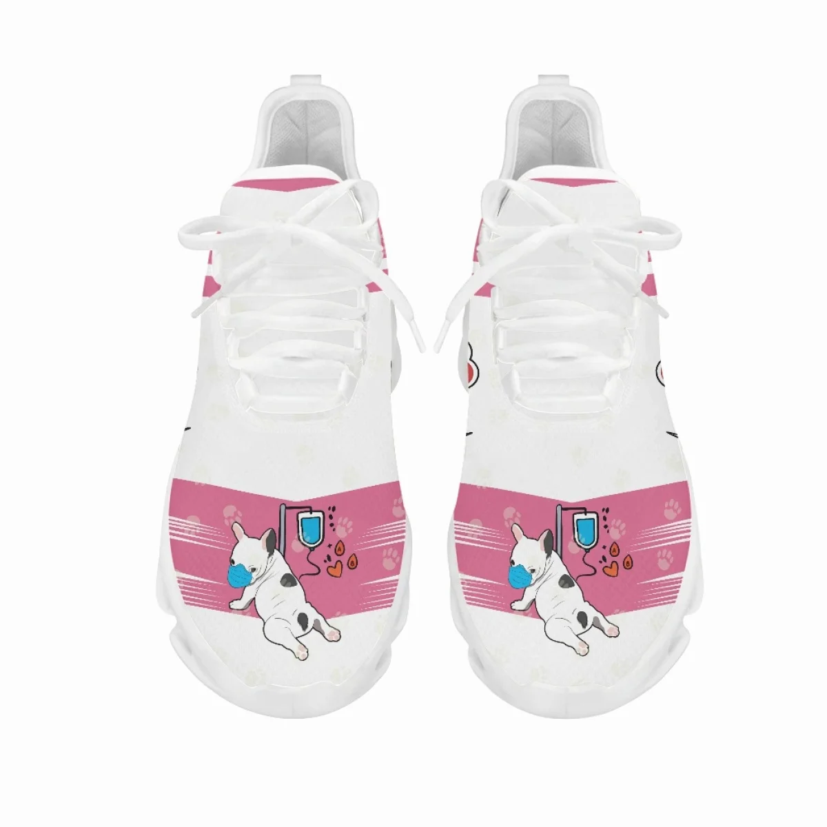 Yikeluo Cute Cartoon Dog Pattern Paramedic Mesh Swing Shoes for Women Casual Platform Shoes Lightweight Ladies Zapatillas Mujer