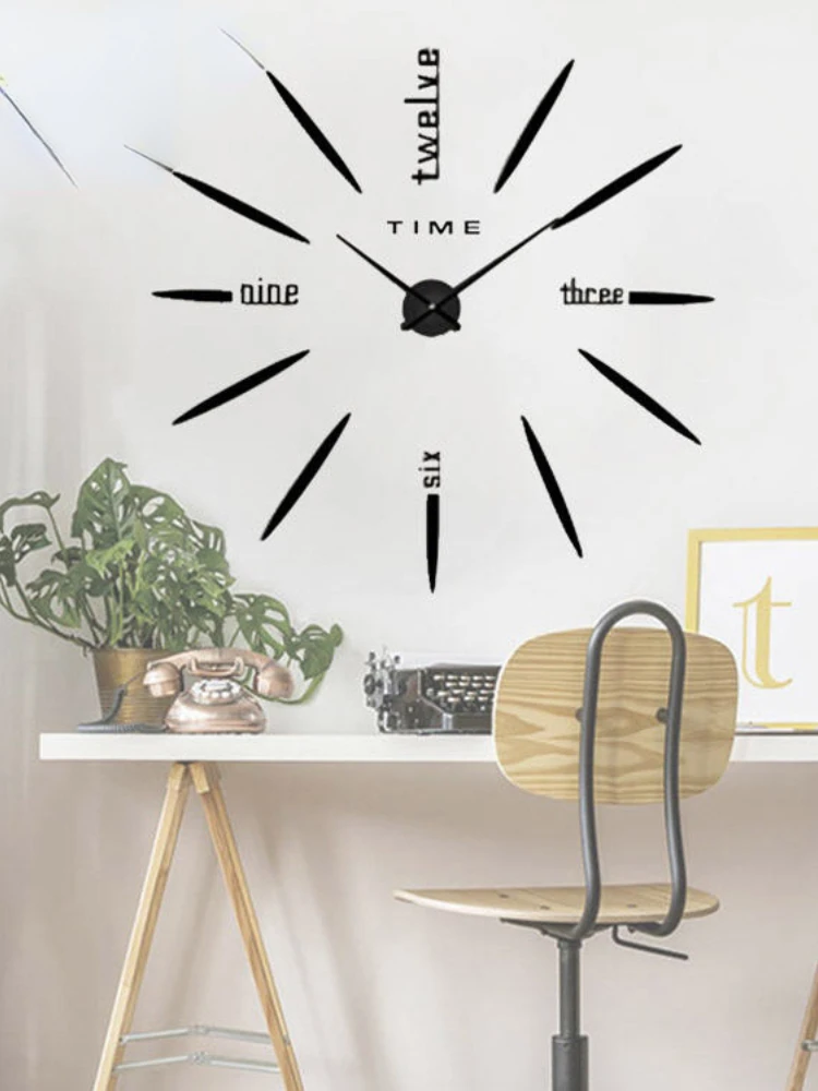 

Nordic Acrylic Wall Clock Sticker Modern Design Large Living Room Diy Clock Sticker Creative Reloj De Pared Home Decor Clocks