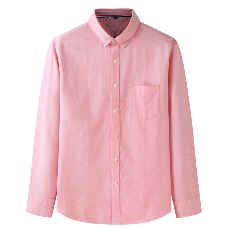 Männer Hemd Oxford Baumwolle Lose Hohe Qualität Oversize 6XL 7XL 8XL 10XL Plus Größe Langarm Mode Lässig Blau Lose kleid Hemd – Detail 11