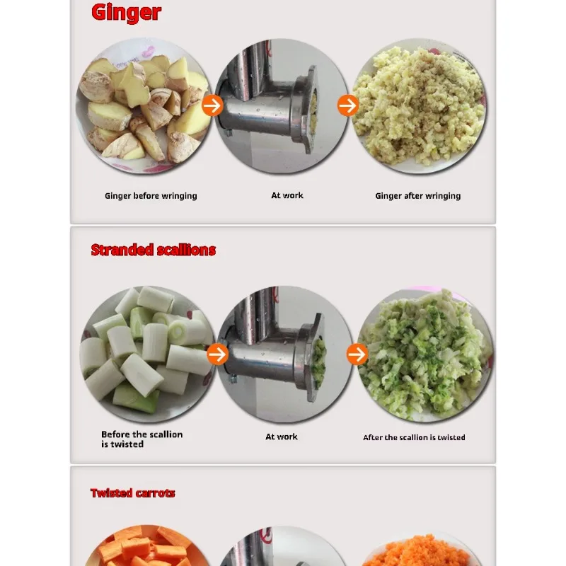 800W Heavy Duty Electric Meat Mincer Grinder  Powerful Home Portable Sausage Stuffer Meat Mincer Food Processor  Stainless Steel 6