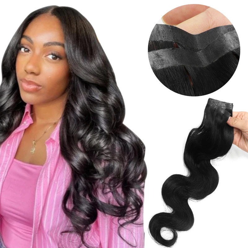 MRS Hair Body Wave Long Pu Weft Skin Tape Human Hair Bundles Seamless Body Wave Human Extensions 12-30 Inch