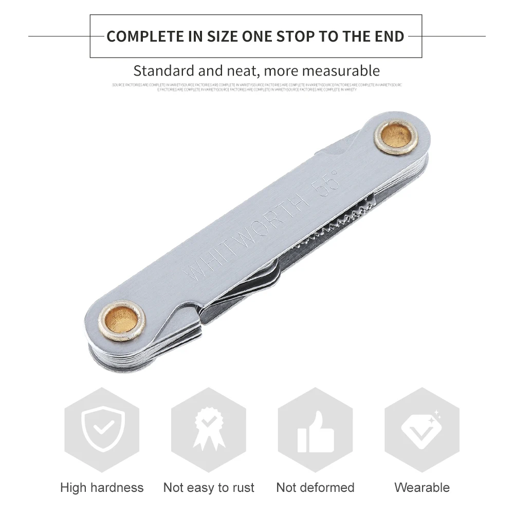 Thread Gauge 55/60 Degree Thread Plug Gauge Metric Inch Gear Tooth Carbon Steel Measuring Tool 20 Blades Screw Pitch Gauges