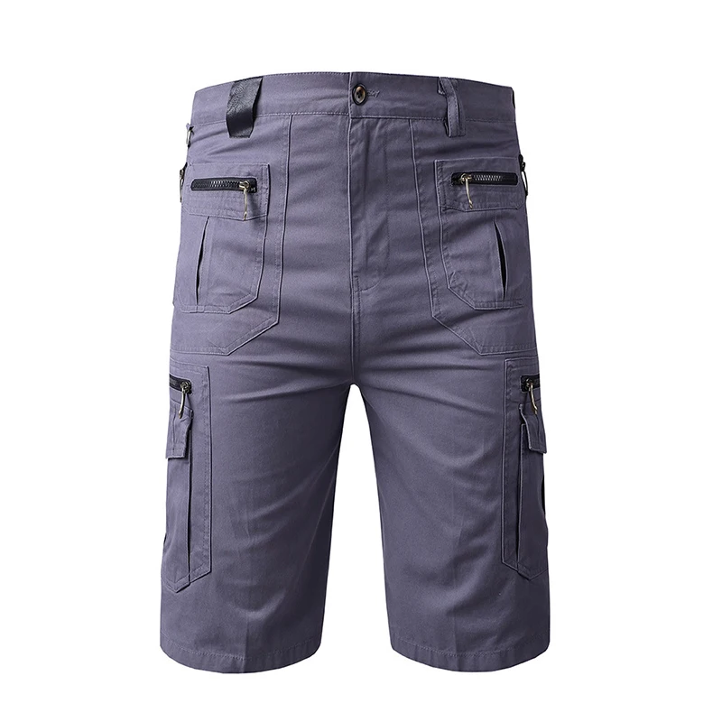 Knee ength Cargo Men Summer Casual Cotton Multi Pockets Breeches Cropped Short Trousers Military Camouflage Shorts_voghion.com