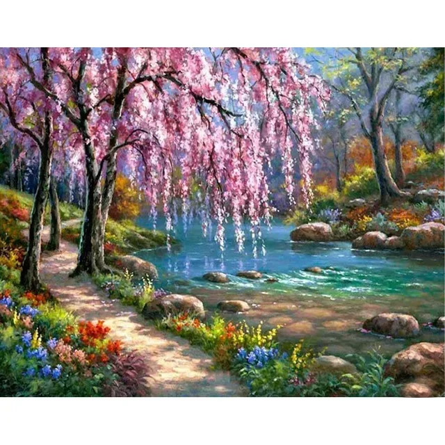 

21061-STB- Diy landscape figures and animals hand-painted digital oil painting set
