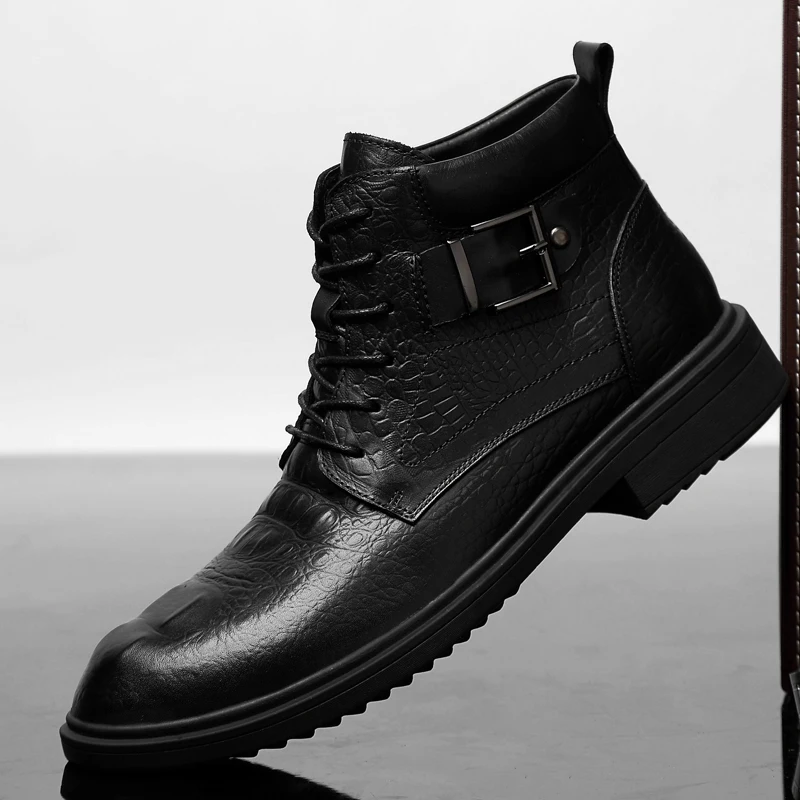 

2023 New Genuine Leather Men's Boots Four Seasons Casual Work Wear Boots Outdoor Cycling and Hiking Snow Boots