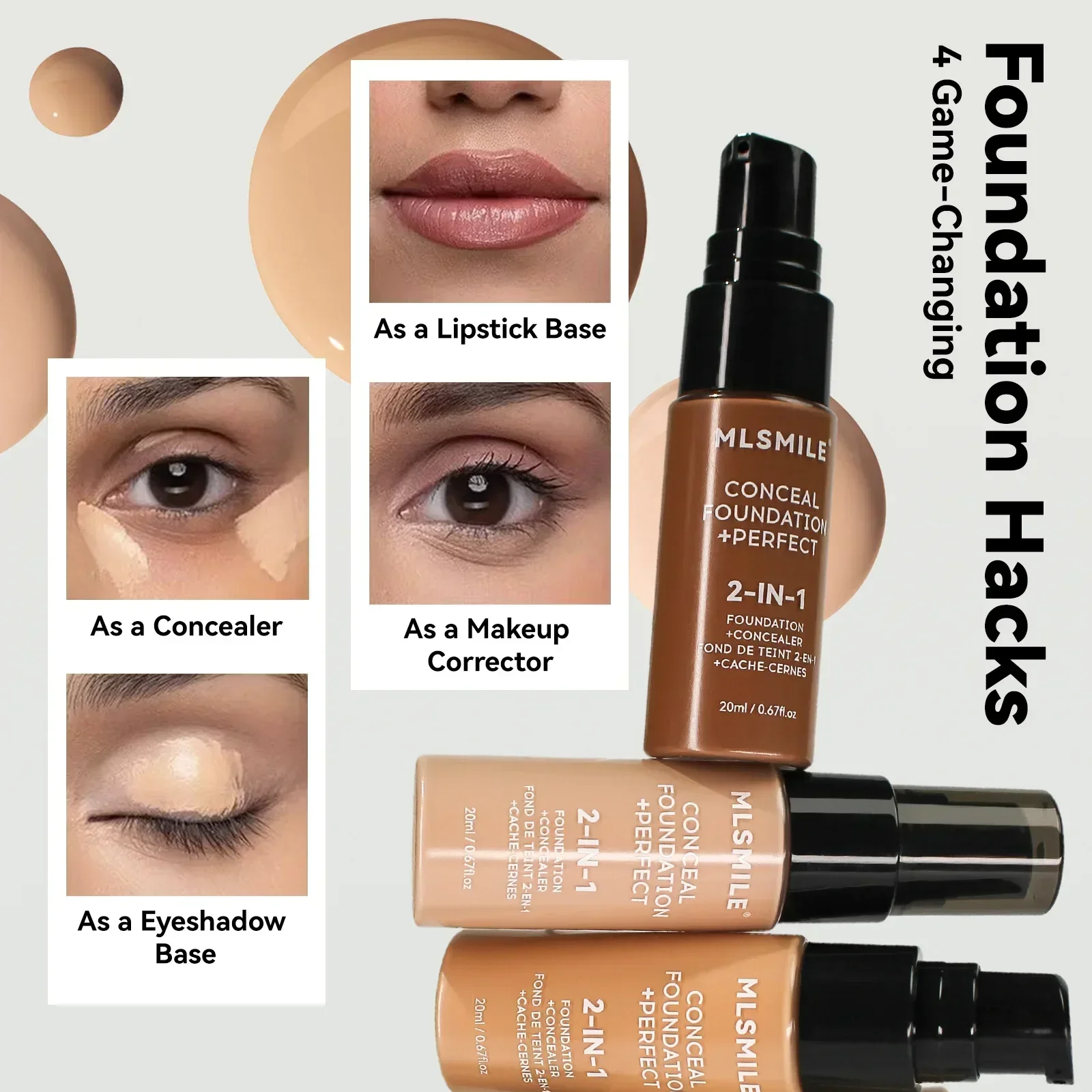 Face Foundation Cream Oil-Control Matte BBCream Waterproof Lasting Concealer Liquid Full Coverage Matte Base Professional Makeup 4