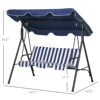 Porch Swing Hammock Bench Lounge Chair Steel 3-Seat Padded Outdoor W/ Canopy 3