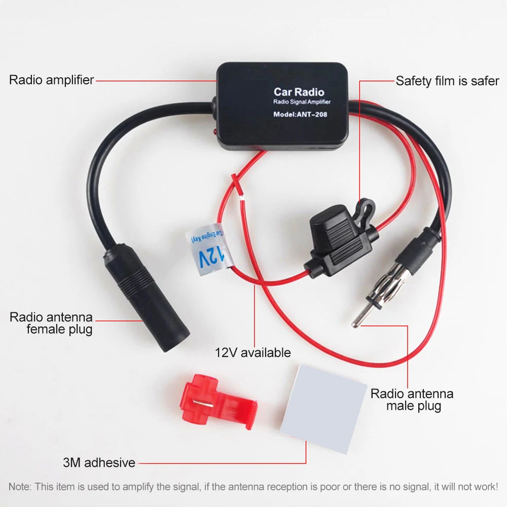 Car Radio Antenna Amplifier 12V ANT-208