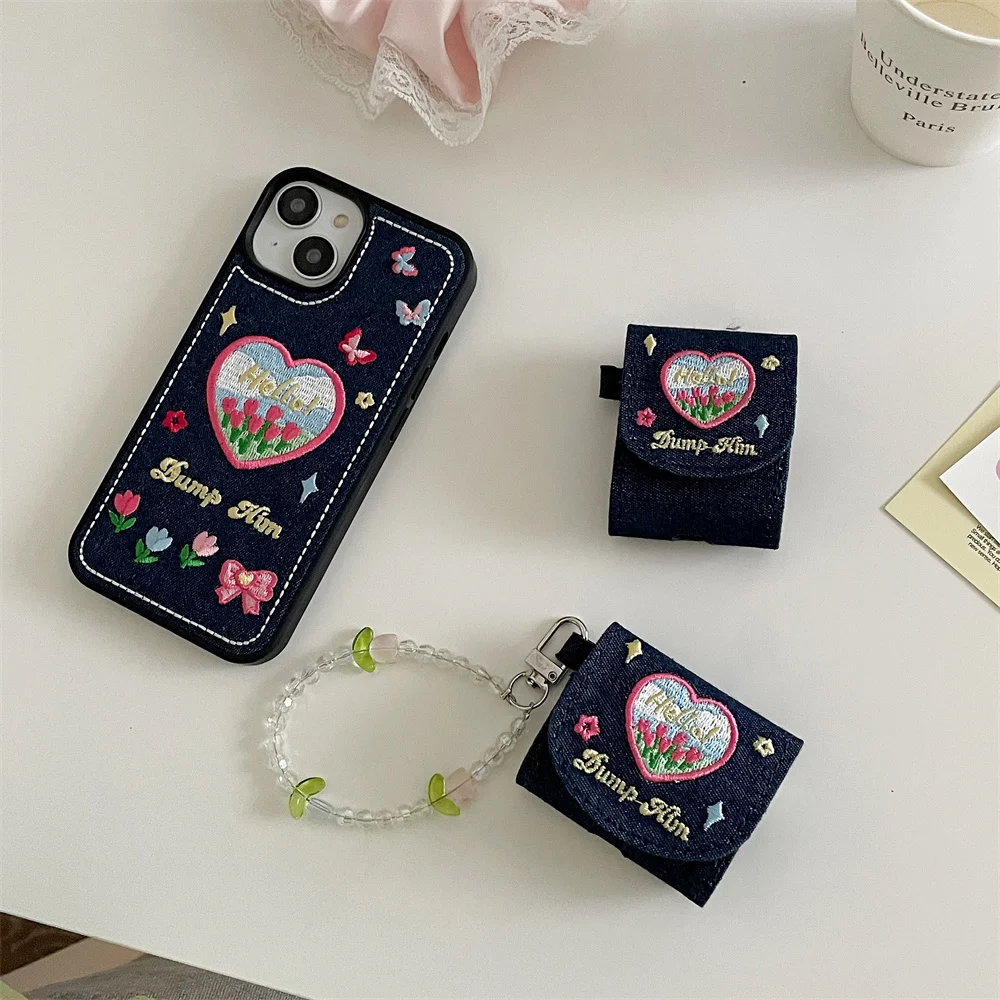 Custodia Per Auricolari In Denim Carino Per Apple Airpods Pro Custodia Protettiva Di Seconda Generazione Custodia Per Cuffie Per Air Pods 1 2 3 Silico