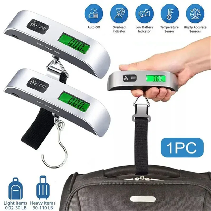 50kg Digital Luggage Scale Portable Suitcase Scale Handheld