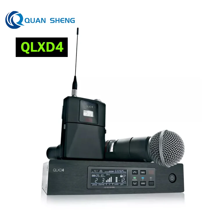 Qlxd24/Sm58 Sistema Microfono Portatile Wireless Digitale Sm7B Qlxd4 Microfono Wireless