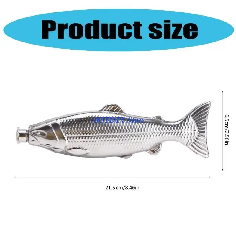 367A 여행 친화적인 5온스 물고기 모양 와인 플라스크 304스테인레스 스틸 음료병 음료 및 와인을 위한 완벽한 액세서리