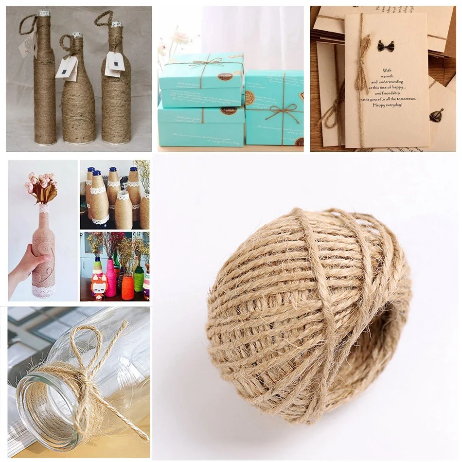 30Meter Natural Jute Rope Cord Hemp Twine Home Wedding Decoration Burlap  Ribbon Handwork Gift Christmas Birthday Party Wrapping - AliExpress, image size:950x950