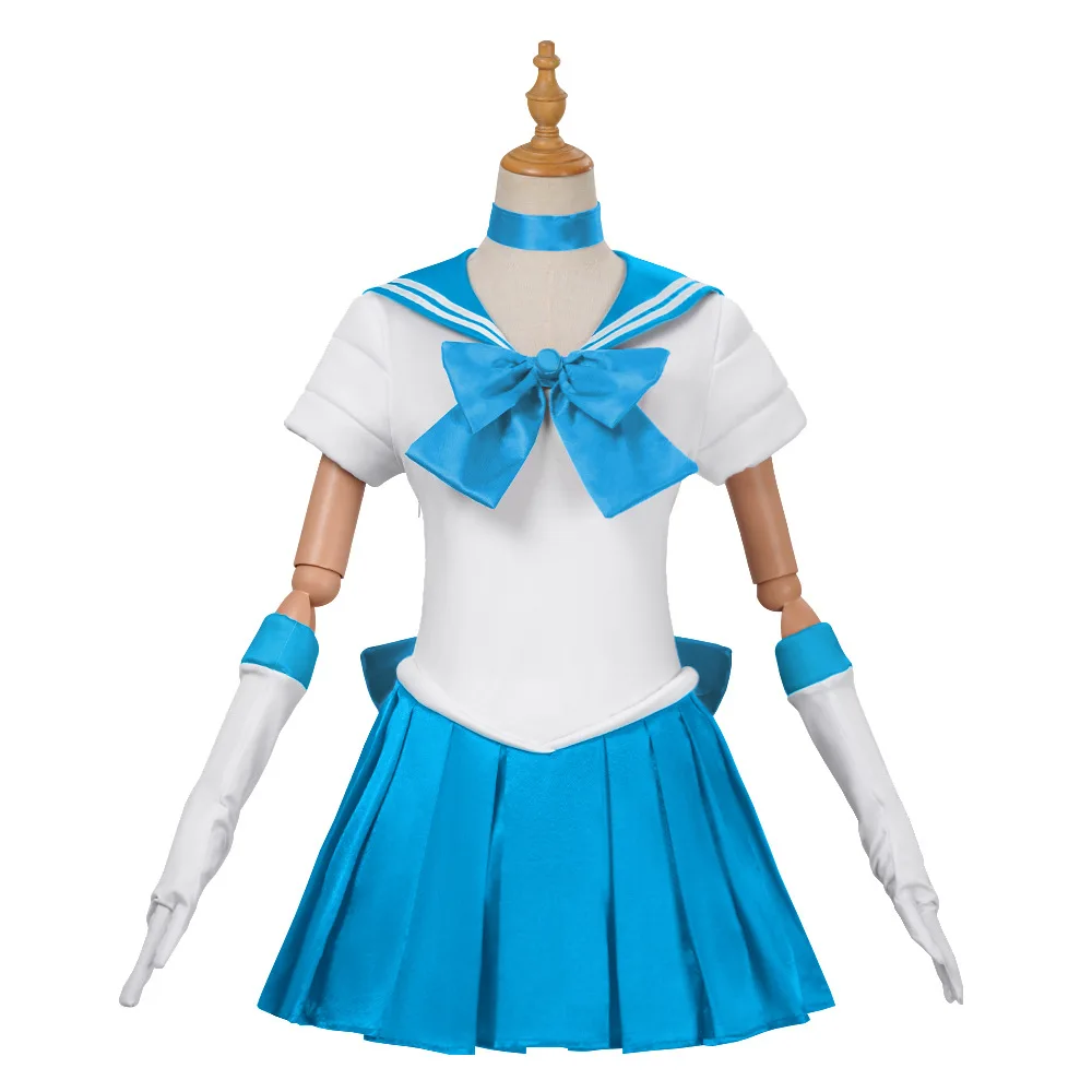 Anime Sailor Moon Cosplay Kostüm Tsukino Usagi Uniform Kleid Outfits Cosplay Gelbe Perücke Halloween Karneval Party Frauen – Detail 12