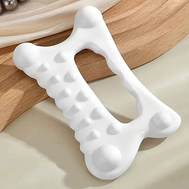 Durable White Face Scrubber,Ergonomic Design,Smooth Texture,Contoured Design,Ideal for Deep Tissue Massage and Facial Contouring