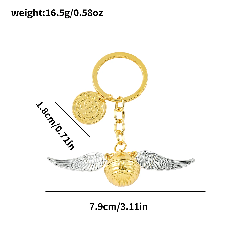 Key Chains Key Chain Accessories Movie Harri Potter Golden Snitch Pendant Keychain Boys Girl for Backpack Jewelry Gift