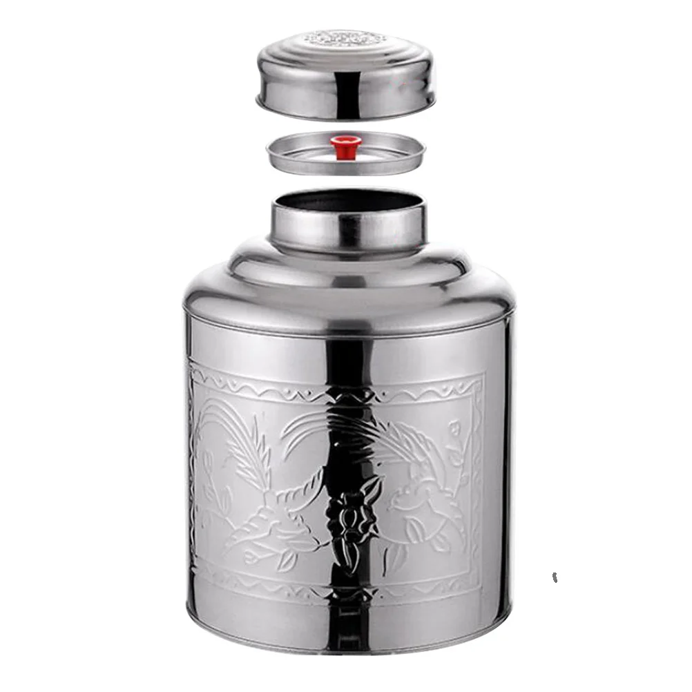 Tea Canister Storage Tin Jar Coffee Container Sugarmetal Loose Steel Containers Stainless Leaf Kitchen Canlid Sealed Airtight Tea Tin Box Tea Canister