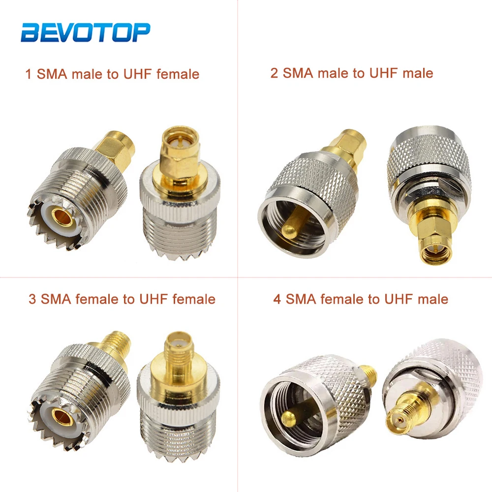 Connecteur adaptateur pour Baofeng, SMA mâle vers SO239 UHF femelle, antenne CB de voiture, Radio HF Walperforé Talkies, Scanner aérien, 1 pièce