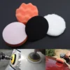 5Pcs/Set 4” Gross Polishing Buffing Pad Kit Tool With Drill Adapter Car Polisher Buffer Widely Use  Car Accessories 1