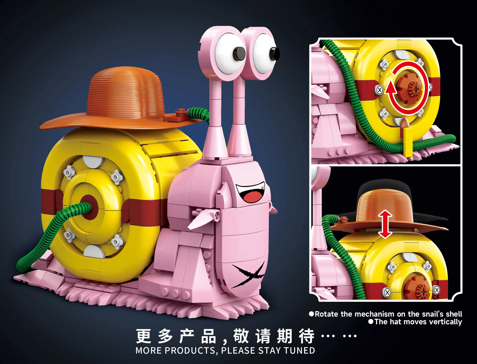 Den Den Mushi Telefon Charme Bausteine MOC Eine Schnecke 3D Modell DIY Mini Ziegel Stück Figur Spielzeug Für Kind Weihnachten geschenk – Detail 5